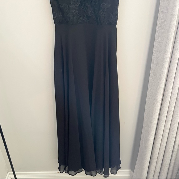 Azazie Sonya Flowy V-Neck Lace Dress | Black Bridesmaid Dress | Prom | F… - Picture 11 of 15